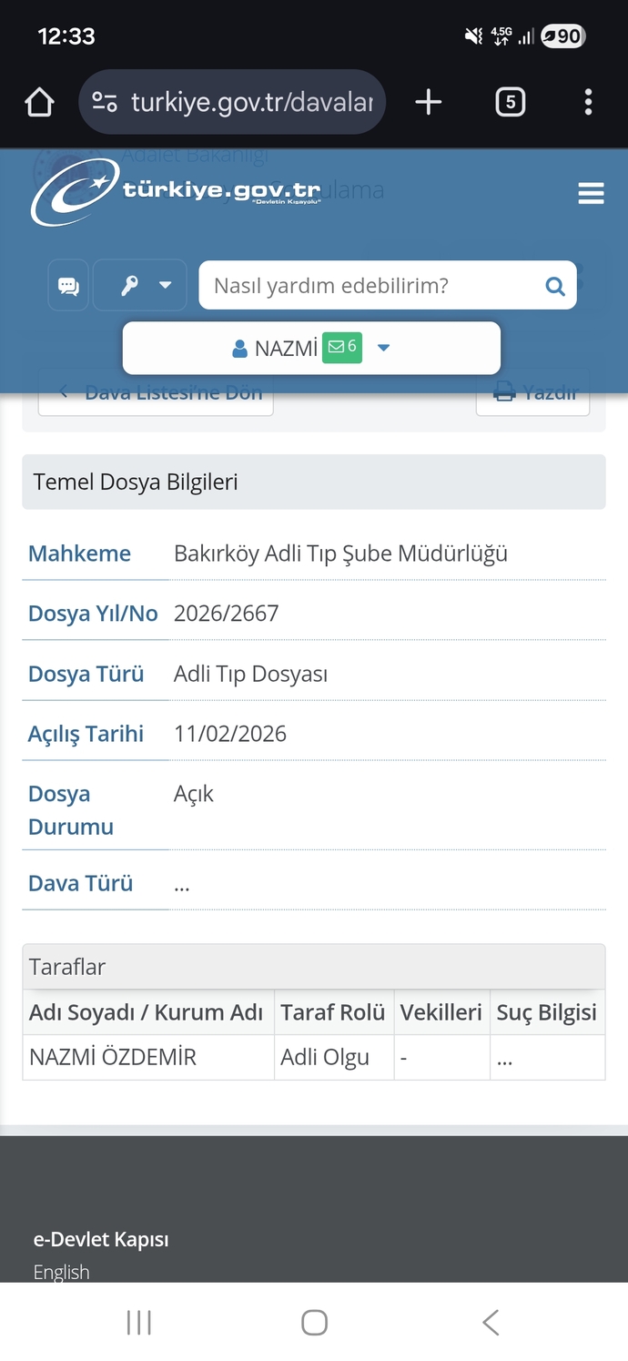 E devlette adli olgu ve siber güvenlik kaydı ne demek, hangi dosya ile ilgili olabilir?