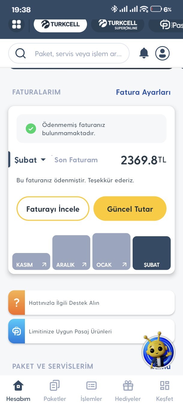 Kullandiginiz operatör için ne kadar ödeme yapıyorsunuz?