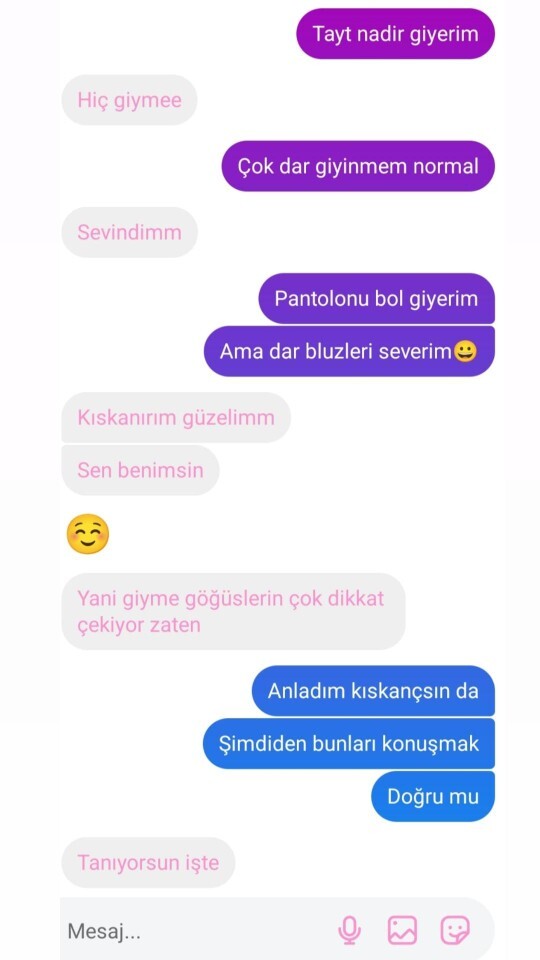Daha 2 günlük flörtün böyle konuşması normal mi?