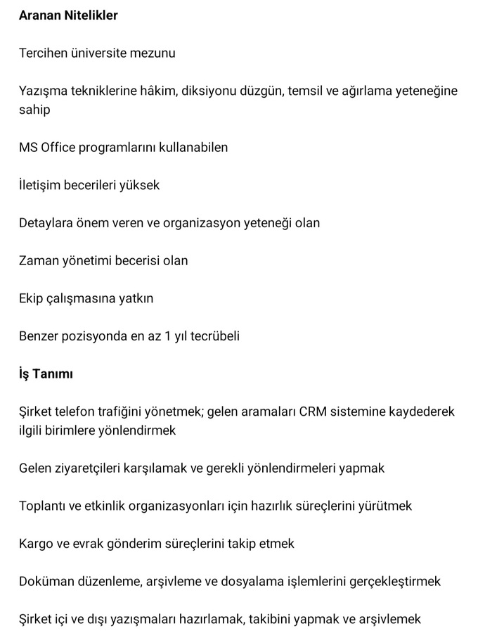 Bu iş ilani nasil sizce?