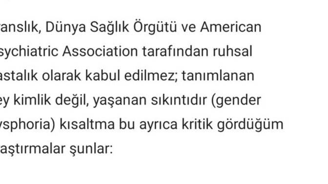 Bazı bireylerin de deyimiyle translık ruhsal bi hastalıksa DSM ve ICD neden öyle demiyor?