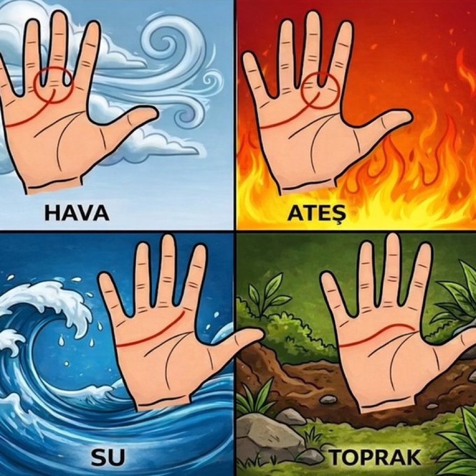 Avuç içi çizgilerinize göre elementiniz hangisi?