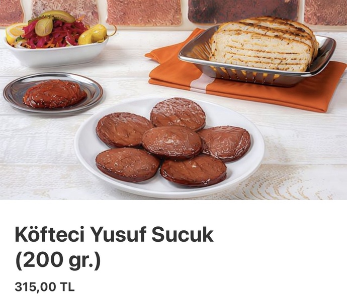 Bir sucuğa 315 tl verir misiniz?