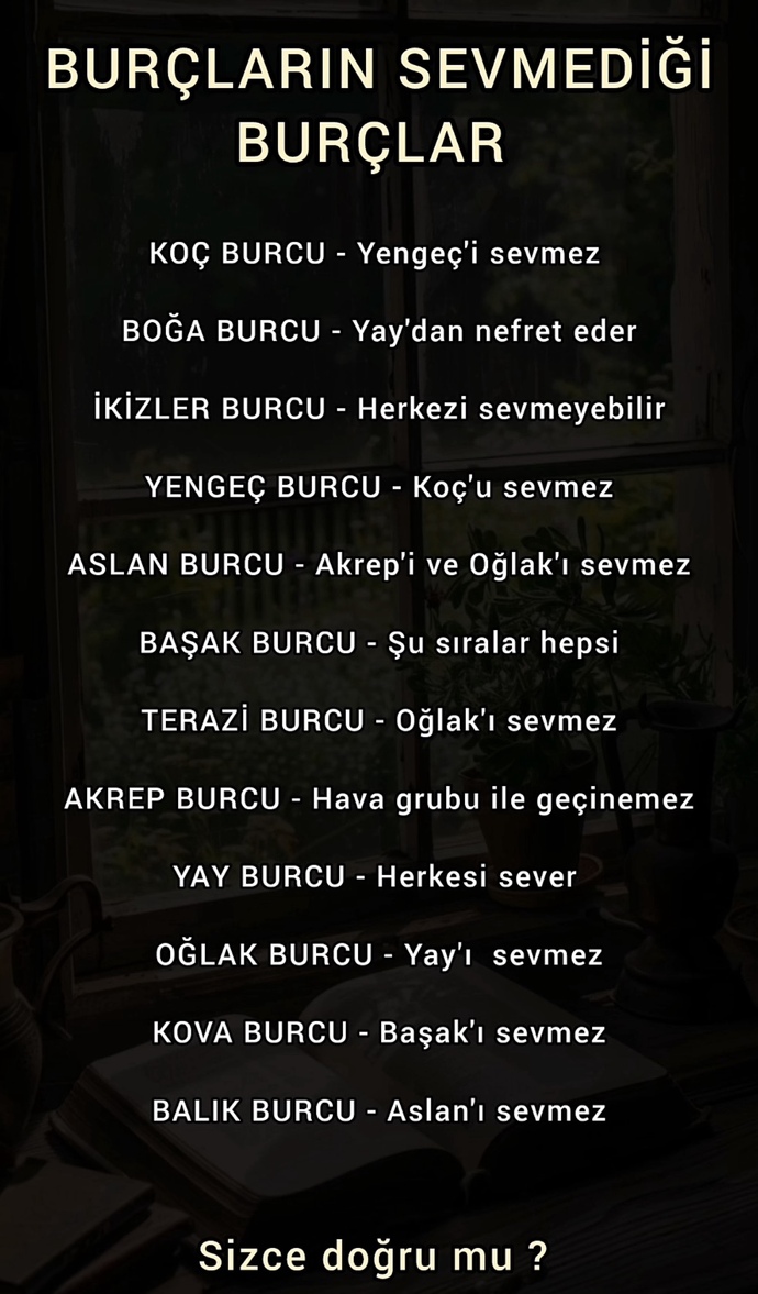 Hangi burç insanları sevmiyorsun? Asla Hayatına Almazsın?