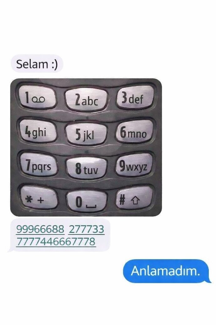 Tuşlu telefonla mesaj yazan sansli kişilerden misin
