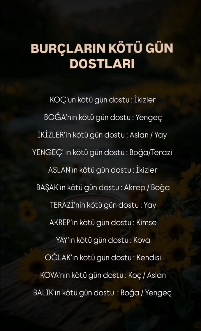 Burçların Kötü Gün Dostları Sizin Kötü Gün Dostu kim?