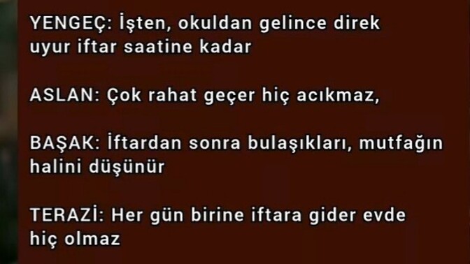 Ramazanda burçlar nasıl olurmuş?