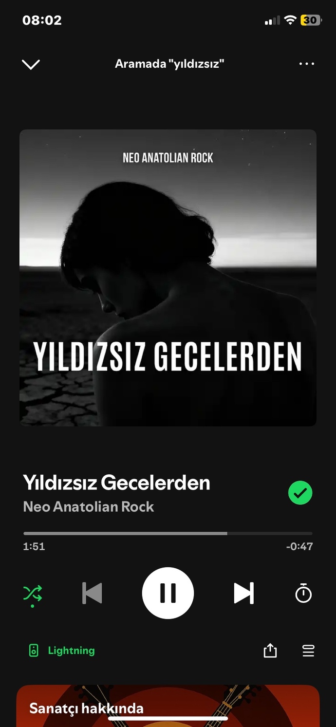 Dinlediğiniz şarkılar ne?
