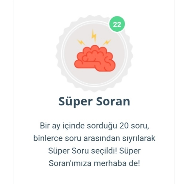 Süper soran rozeti kazandım bir tebrik gelir mi 🏆?