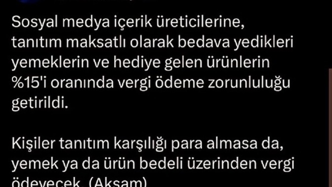 Bedavanın vergisi olur mu?