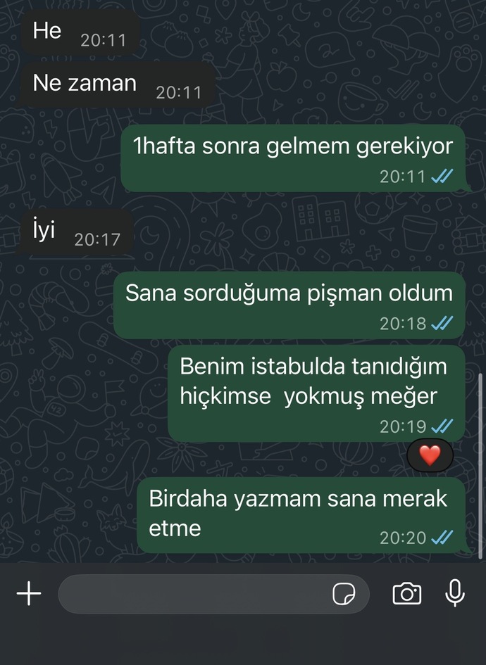 Eski sevgilim çok umursamaz değil mi?
