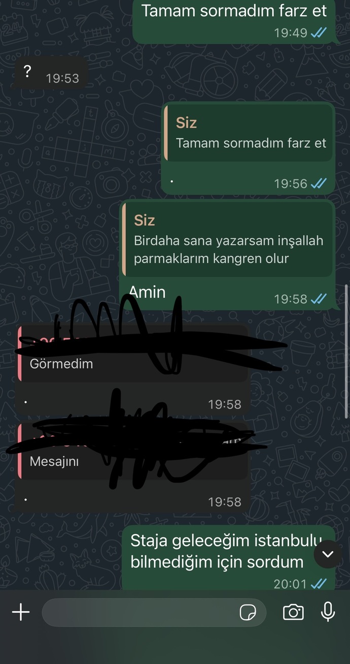 Eski sevgilim çok umursamaz değil mi?