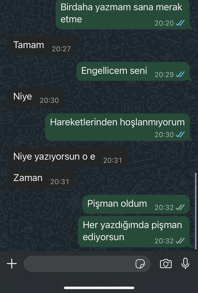 Eski sevgilim çok umursamaz değil mi?