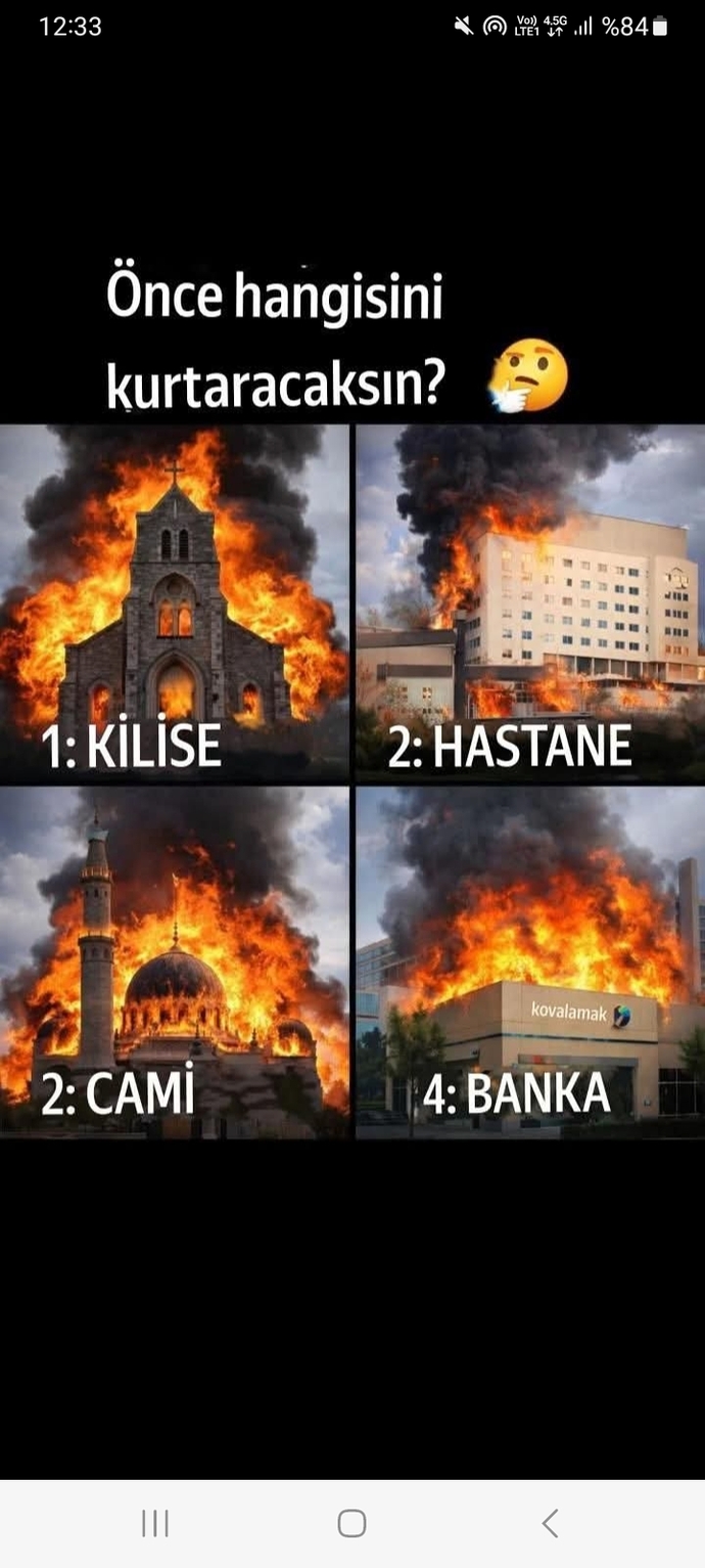 Aşağıdaki görsellerden ilk önce hangisini kurtarırsın ve neden?