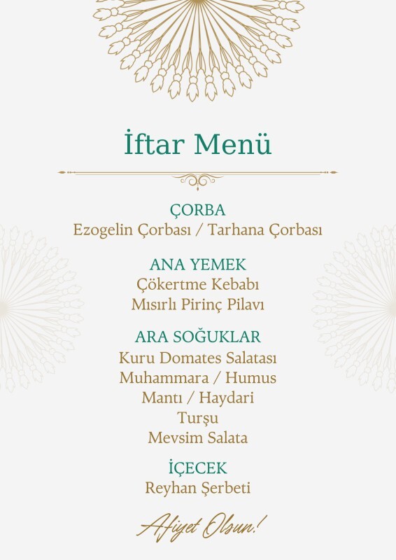 İftar menüsü tavsiye etsem işinize yarar mı?