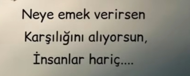 Emek verdiğin şeylerin karşılığını alabildin mi?