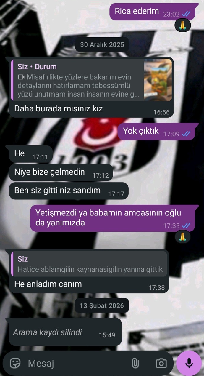 Bunun tersi olarak tarafımca gitti o bildirim yanlışlıkla gitmemesi gereken birine
