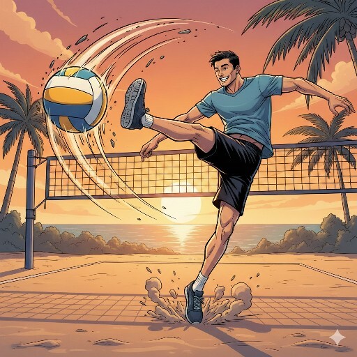 Hiç voleybol topuna ayağınla vurdun mu?