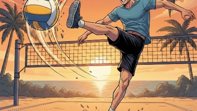 Hiç voleybol topuna ayağınla vurdun mu?