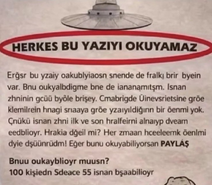 Okuyabildiniz mi? Dürüst olun?
