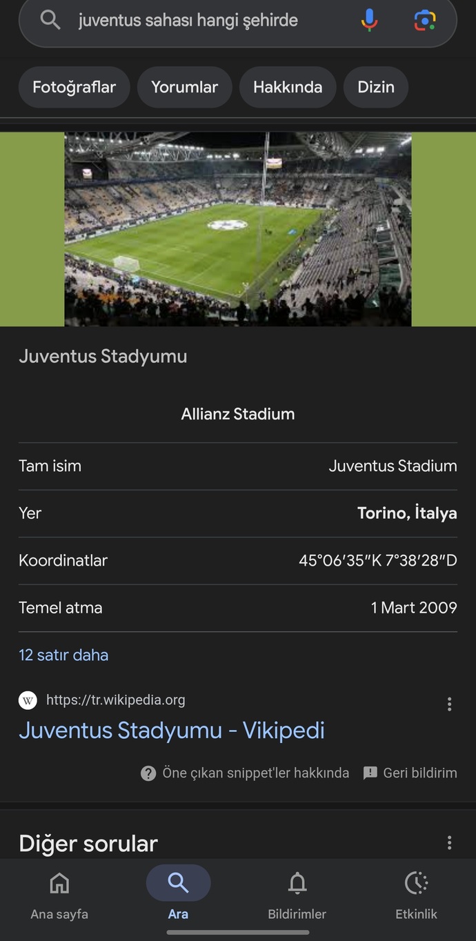 En son Google Arama kısmında neyi arattın?