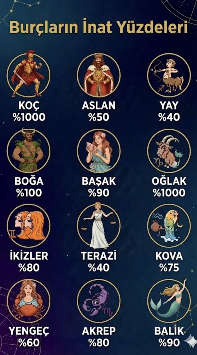 En İnatçı Burç Sizce Hangisi?