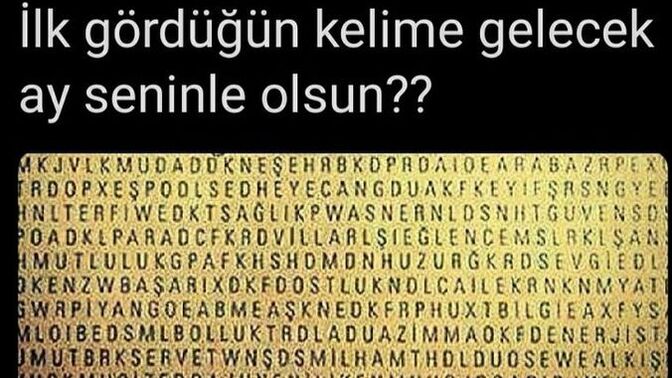 İlk gördüğünüz kelime hangisi?