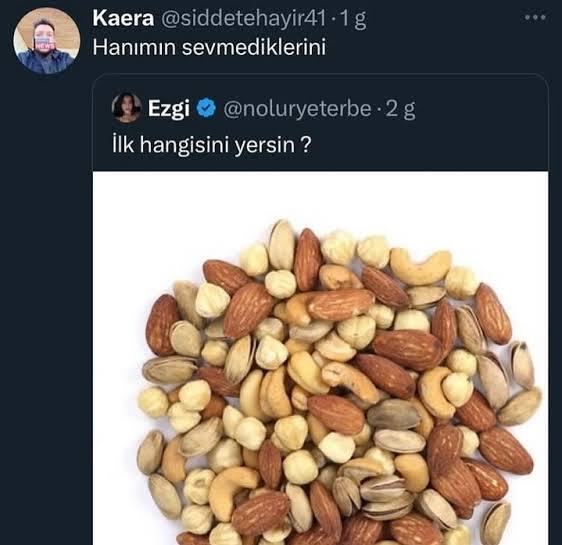 Karışık kuruyemiş tabağında ilk hangilerini seçip yersin?