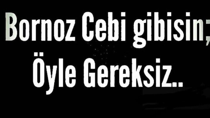 Gereksiz bir şey söyler misin?