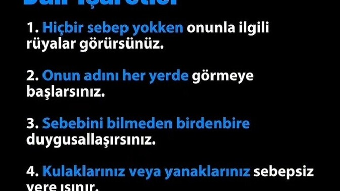 Birinin sizi düşündüğüne göre işaretler nelermiş?
