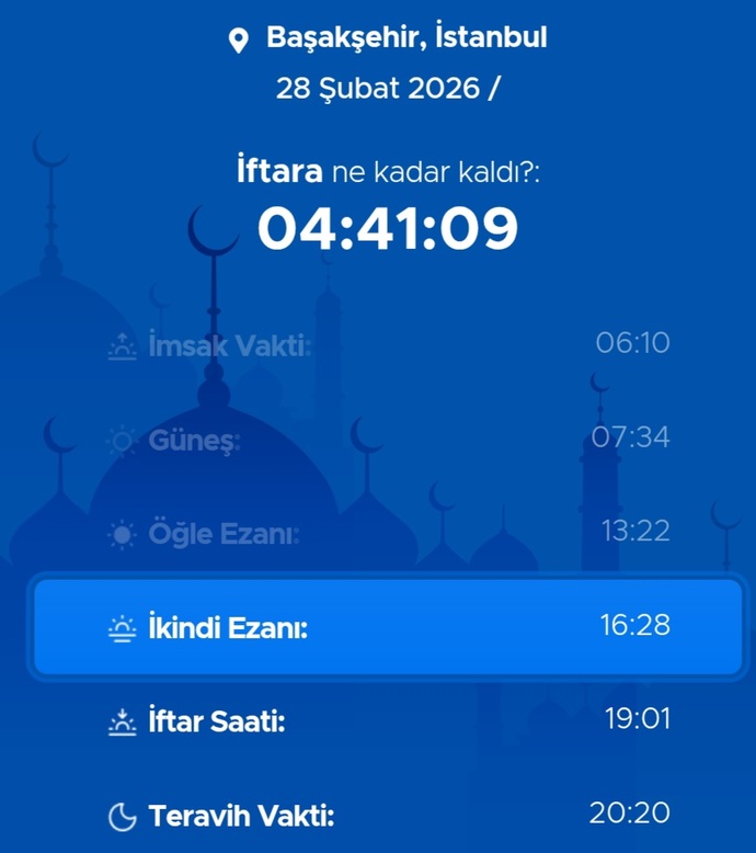 Bulunduğunuz bölgede iftara ne kadar kaldı 🙄?