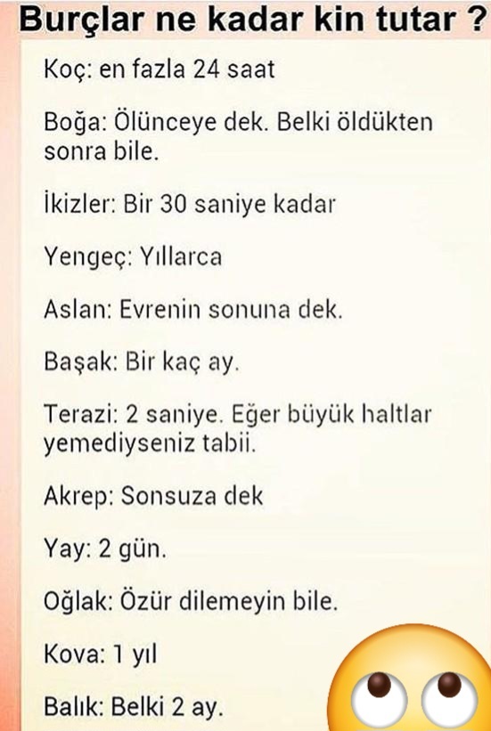 Burçlar ne kadar kin tutar?