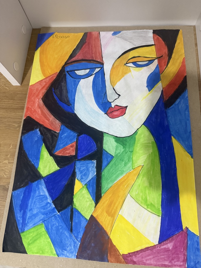 Kendi çizdiğim Picasso tarzı tablo nasıl olmuş, yorumlarınız neler?