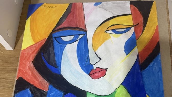 Kendi çizdiğim Picasso tarzı tablo nasıl olmuş, yorumlarınız neler?
