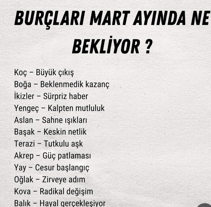 Burçları Mart ayında ne bekliyormuş?