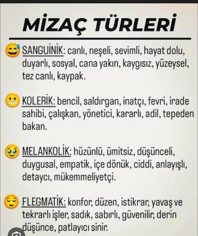 Hangi mizaç türüne sahipsiniz?