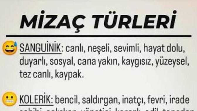 Hangi mizaç türüne sahipsiniz?