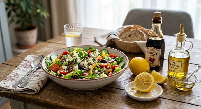 Salata denince aklınıza limon mu, nar ekşisi mi geliyor?