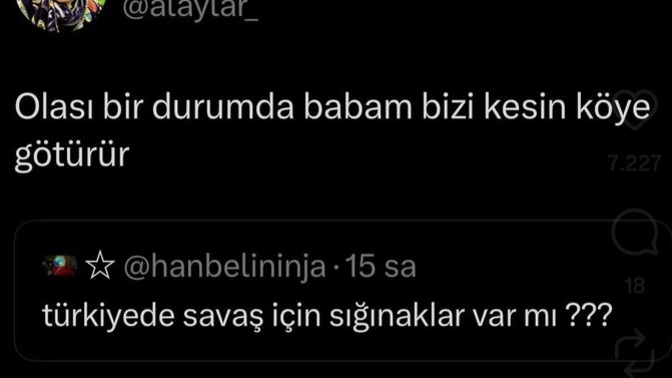 Savas cıksa sığınacak güvenli bir eviniz var mı?