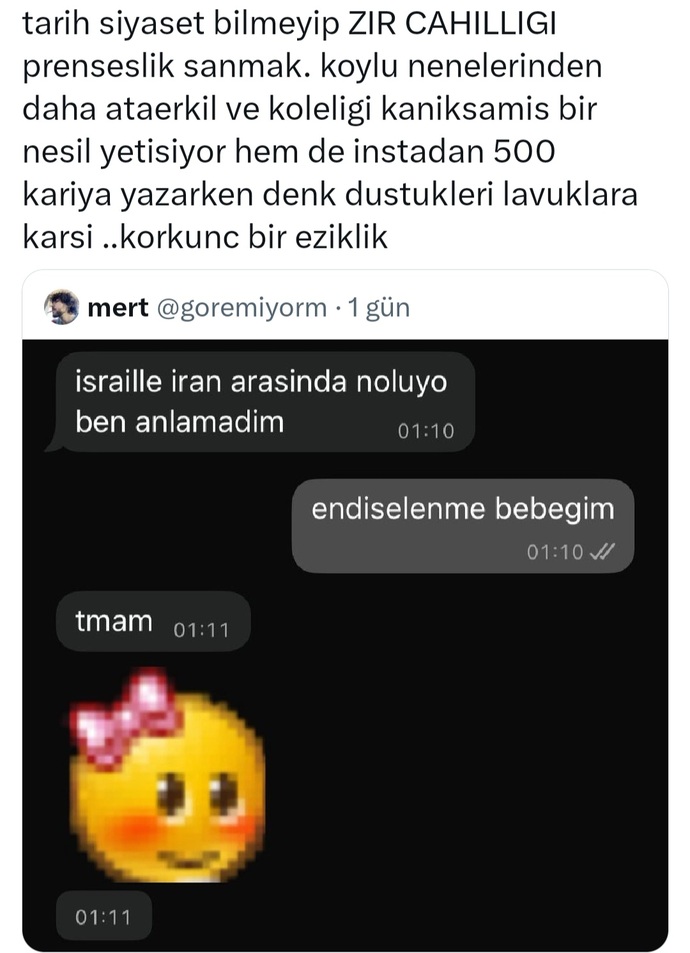 Tarih ya da siyasetten anlamıyor olmak dişillik belirtisi midir?