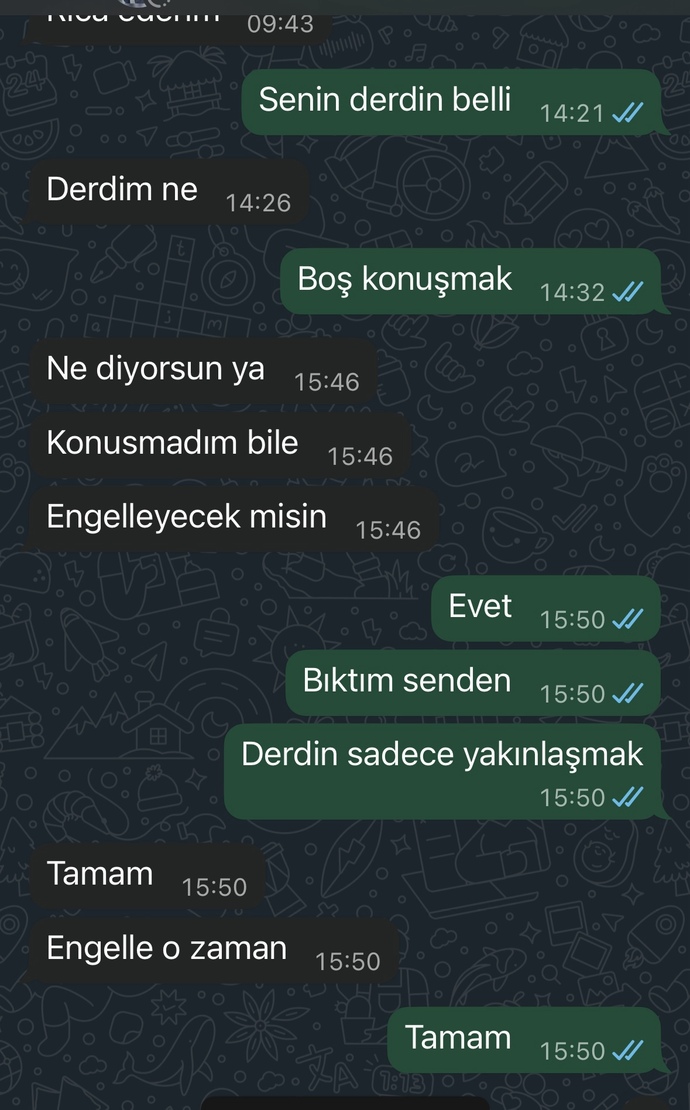 Eski sevgilimin umursamazlığından delirdim iğrenç değil mi aq?