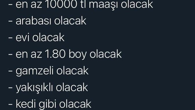 Hayalindeki erkek/kadın nedir?
