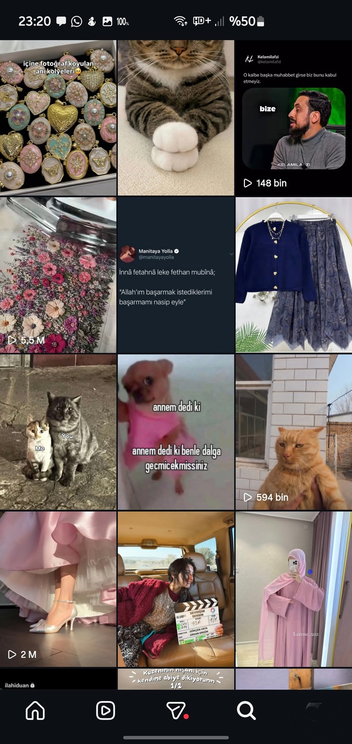 Anlık Instagram keşfetini atar mısın?