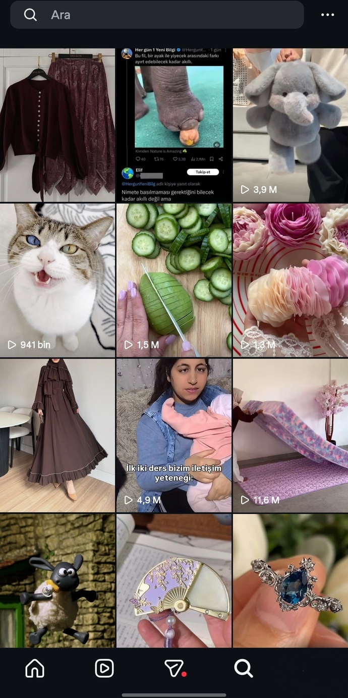 Anlık Instagram keşfetini atar mısın?