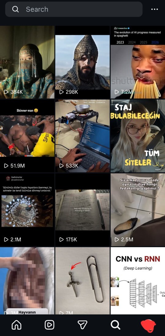 Anlık Instagram keşfetini atar mısın?