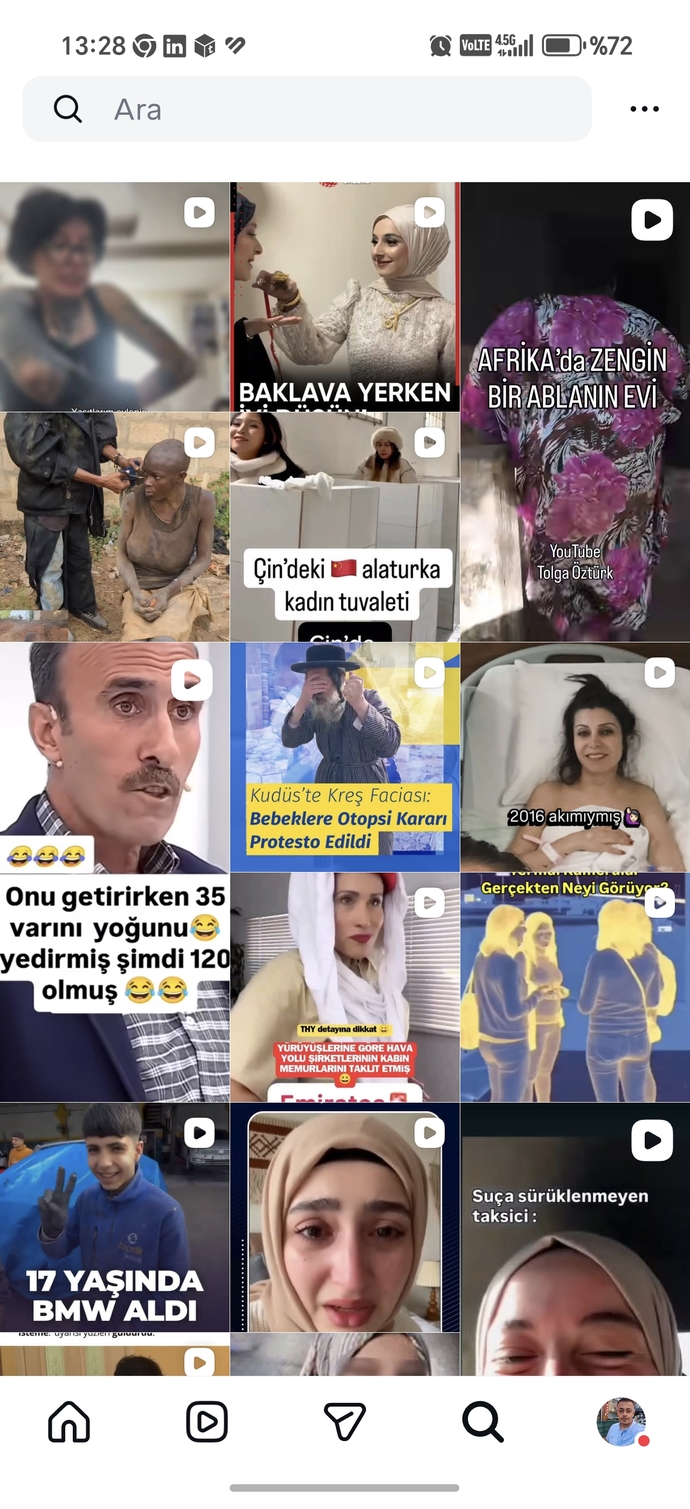 Anlık Instagram keşfetini atar mısın?