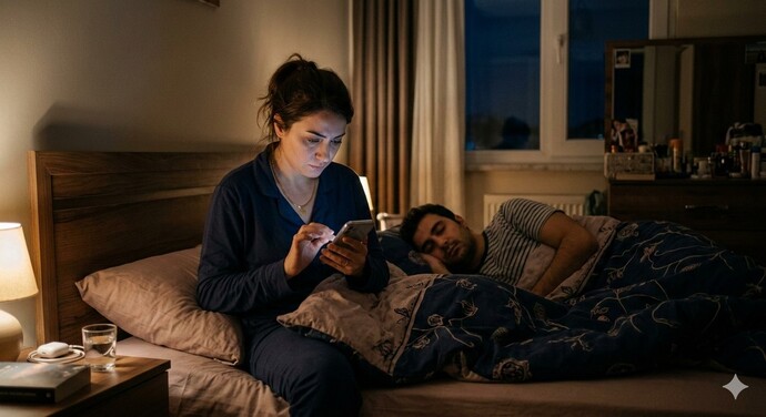 Eşin uyurken gece telefonunu kurcalamak yanlış mı, sen olsan yapar mısın?