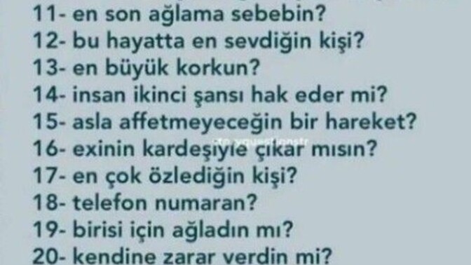 Bana soru sorar mısınızz?