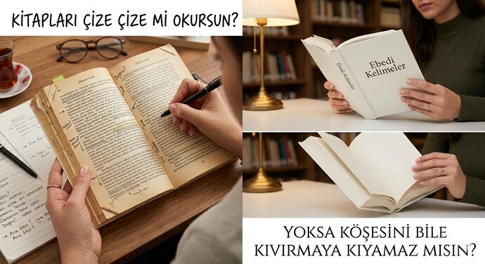 Kitapları çize çize mi okursun yoksa köşesini bile kıvırmaya kıyamaz mısın?