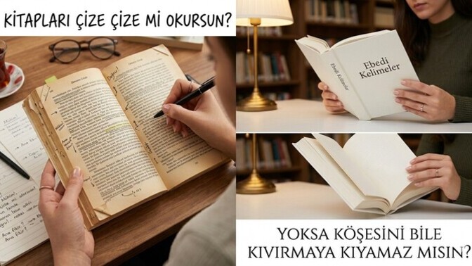 Kitapları çize çize mi okursun yoksa köşesini bile kıvırmaya kıyamaz mısın?